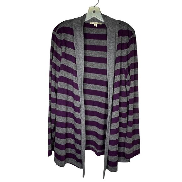 Carolyn Taylor Striped‎ Cardigan Sweater - Picture 1 of 8